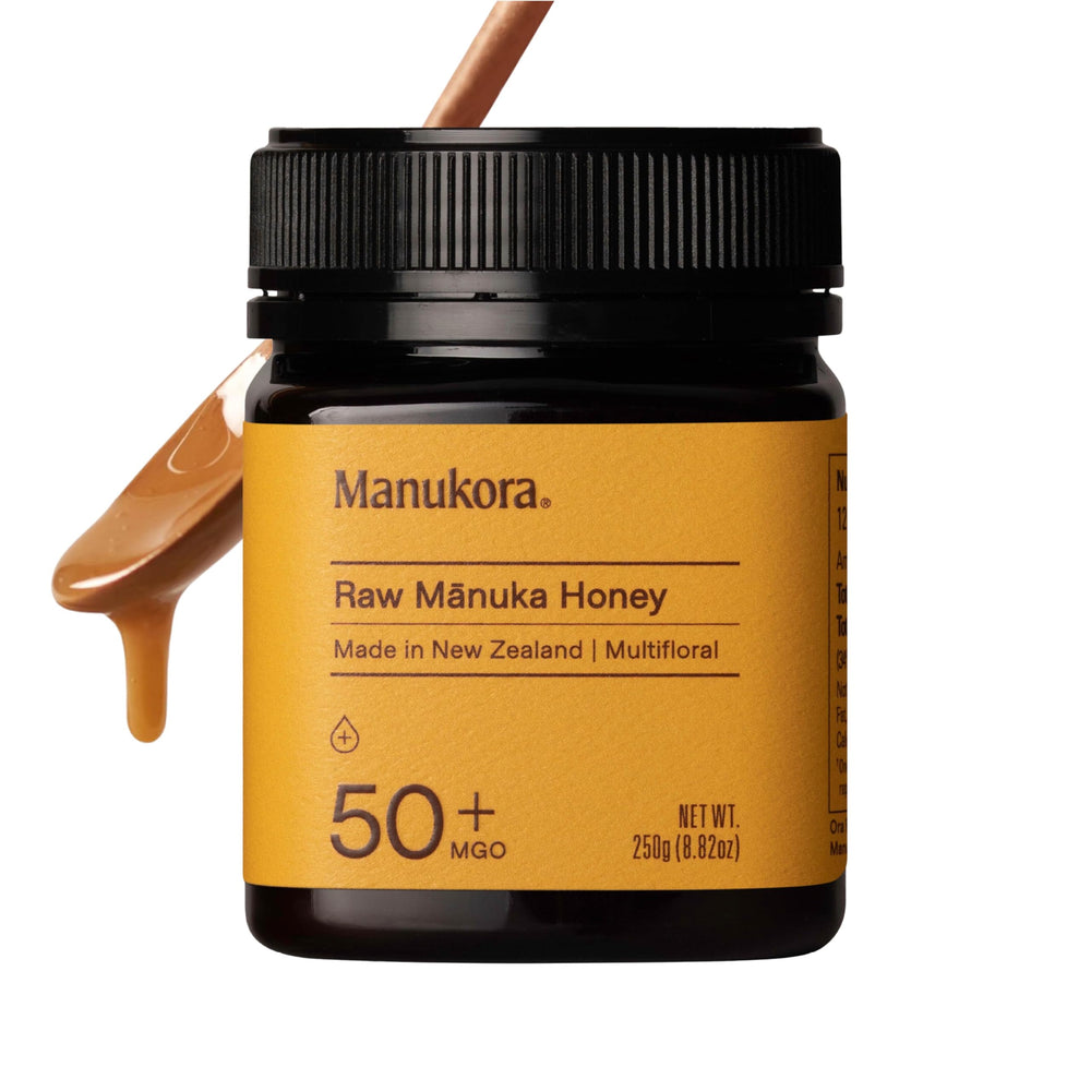 Manukora Raw Manuka Honey MGO 50+ jar with rich aroma supports daily wellness