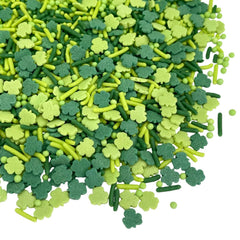 Manvscakes Shamrock Sprinkles in a bowl ready for decorating treats.