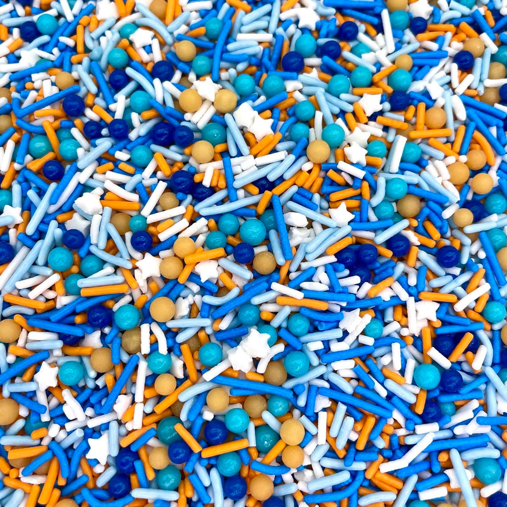 Manvscakes baby blue sprinkles on cookies for vibrant decoration