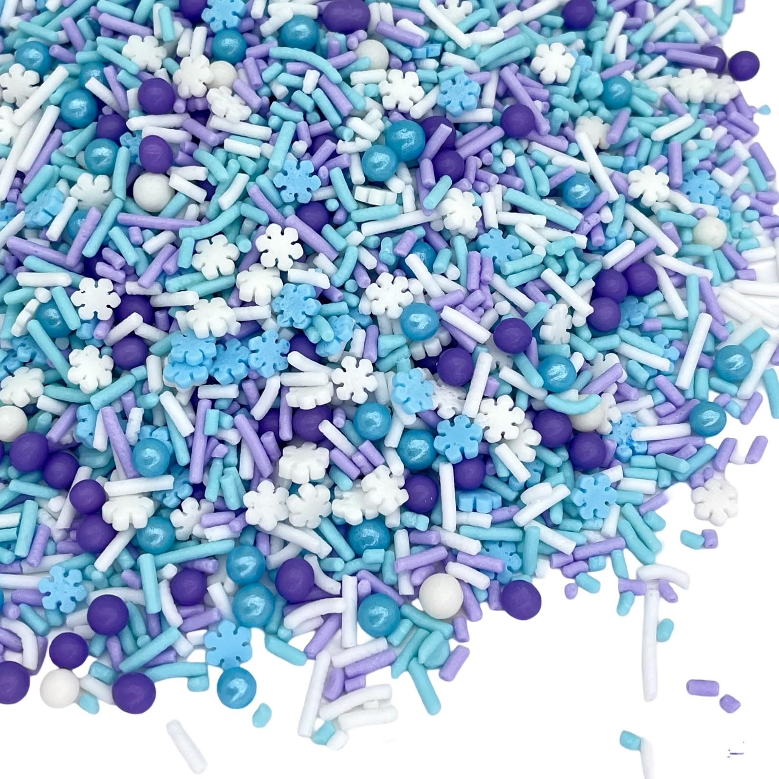Manvscakes Sprinkles blue-snowflakes brighten winter desserts with festive sparkle.