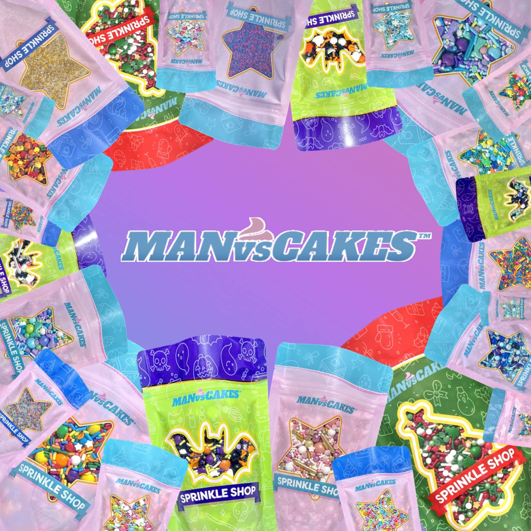 Manvscakes Sprinkles dessert-toppers for seasonal treats and gifts.