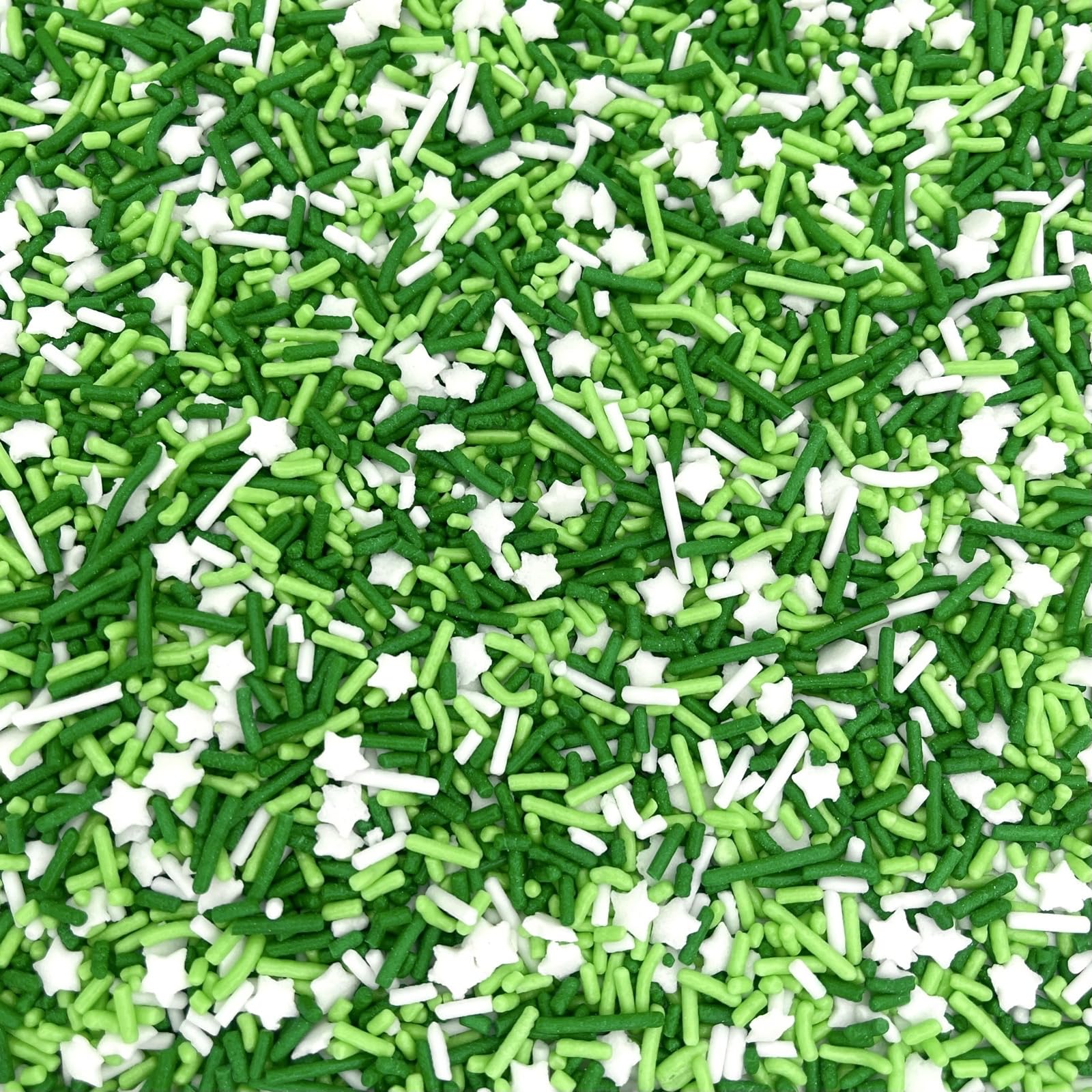 Manvscakes jimmies green-silver sprinkles add shimmer to cupcakes and ice cream.