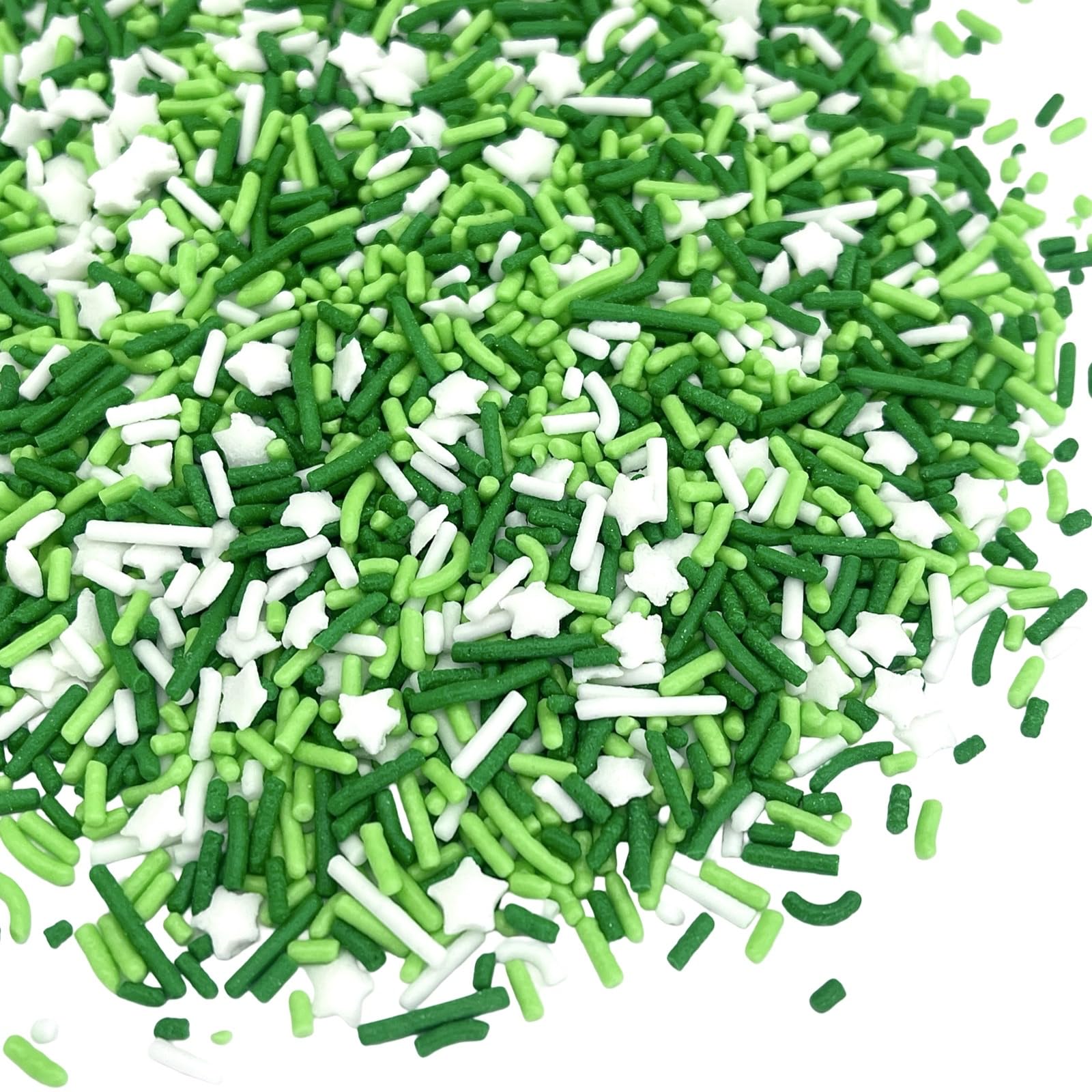 Manvscakes nonpareils green-silver sprinkles bring tiny sparkle to cookies.
