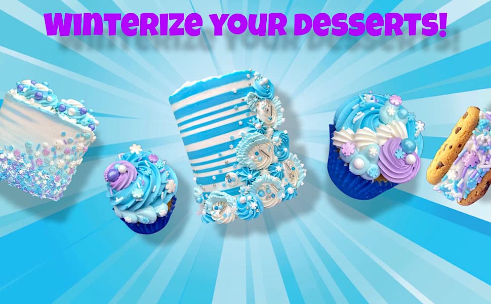 Manvscakes Sprinkles winter-theme-decor elevates desserts for holidays and parties.