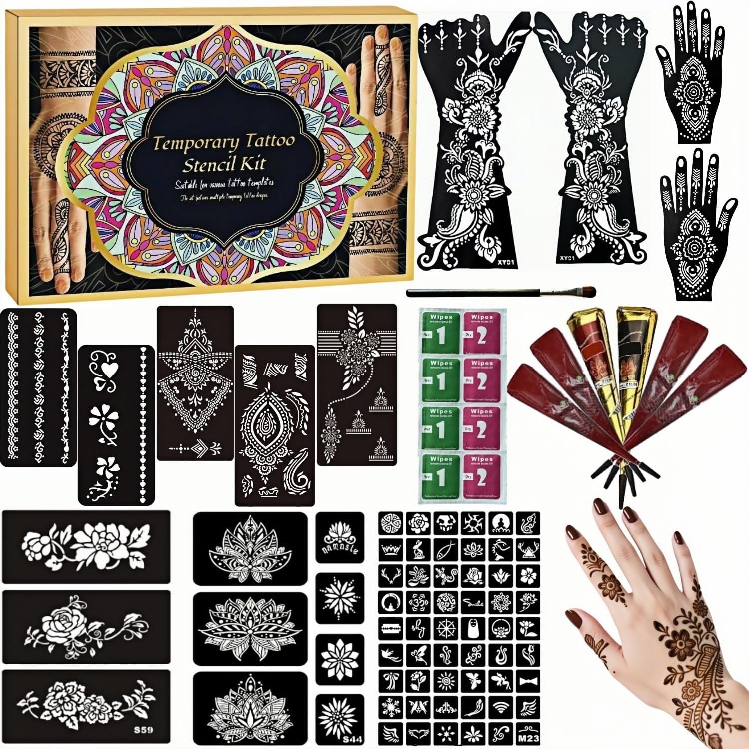 ManYan HaiYan manyanhaiyan kit with large stencils for reusable body art ideas
