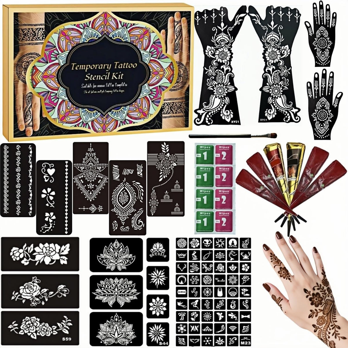 ManYan HaiYan manyanhaiyan kit with large stencils for reusable body art ideas