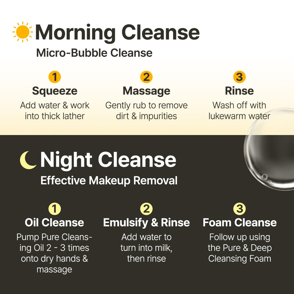 Manyo Pure & Deep Cleansing Foam on skin during application demonstrating gentle cleansing.