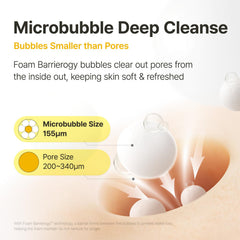 Manyo Pure & Deep Cleansing Foam texture detail showing microbubbles for deep clean.