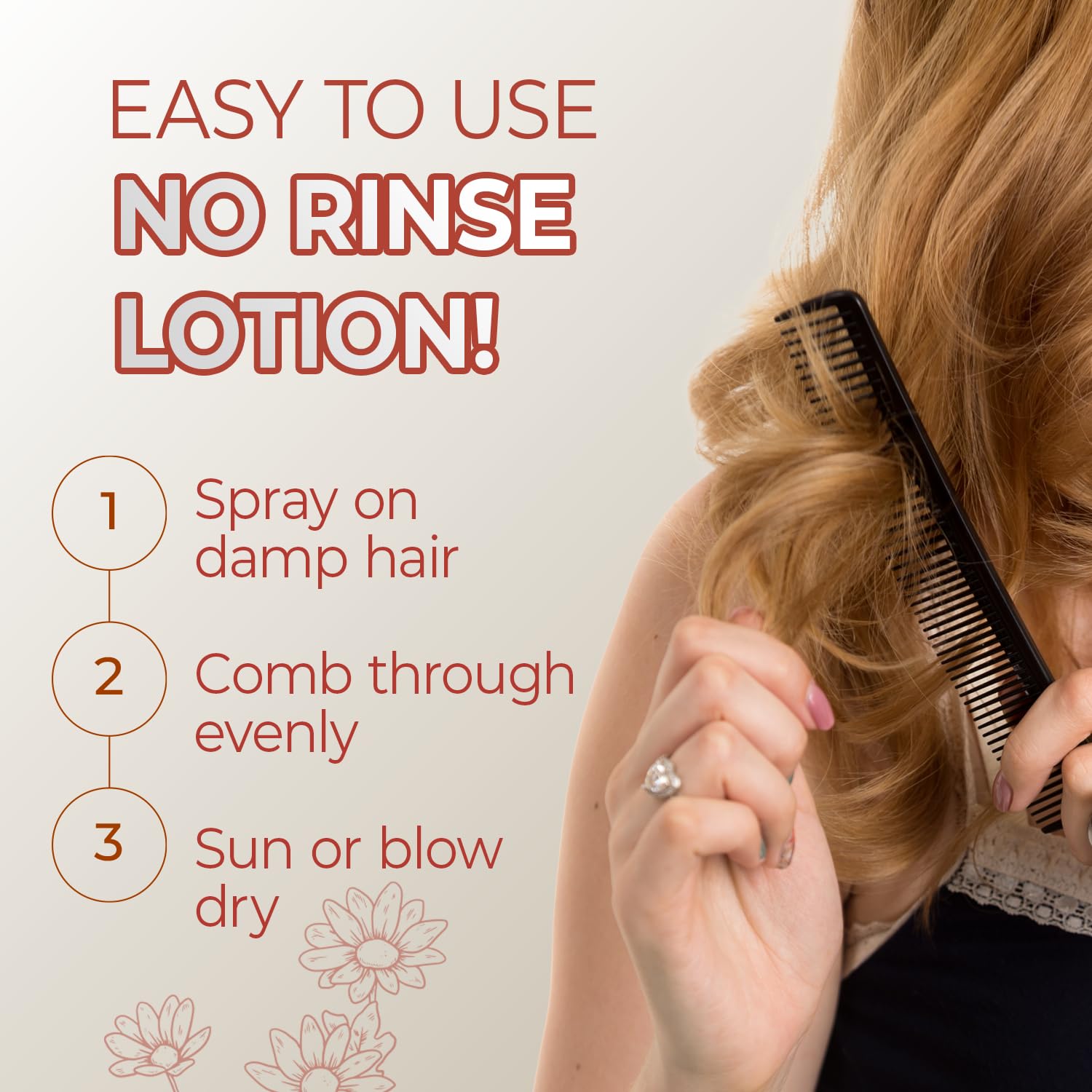 Hair appears smooth with natural shine after daily use