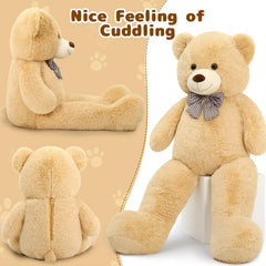 MaoGoLan tan 47-inch teddy invites warm snuggles and decorative charm.