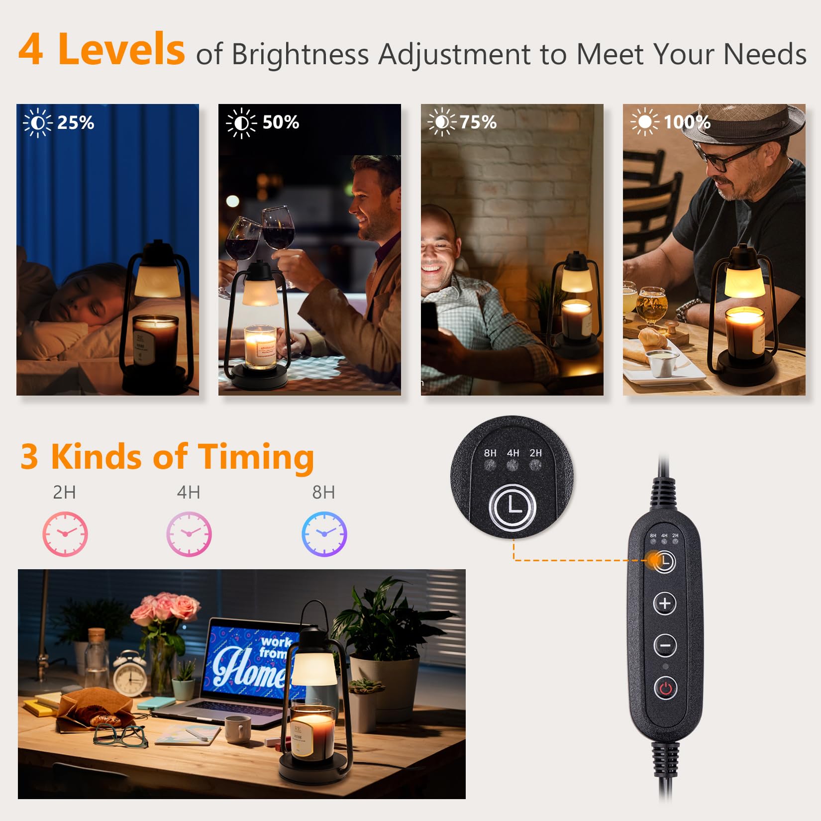 MAOYUE candle warmer lamp with dimmable control for custom melting speed
