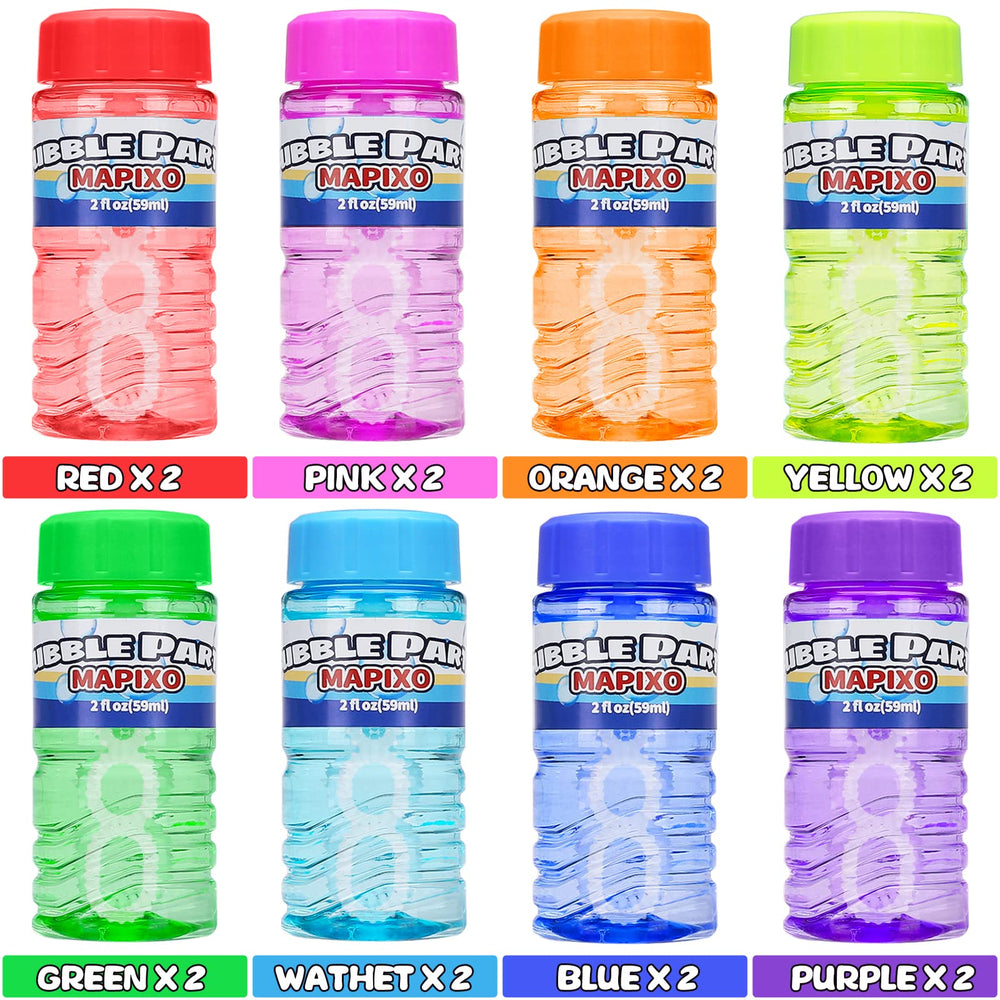 Mapixo eight-color bubble bottles ready for outdoor summer fun