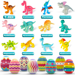 Mapixo Easter eggs in eight colors with dinosaur toys for kids