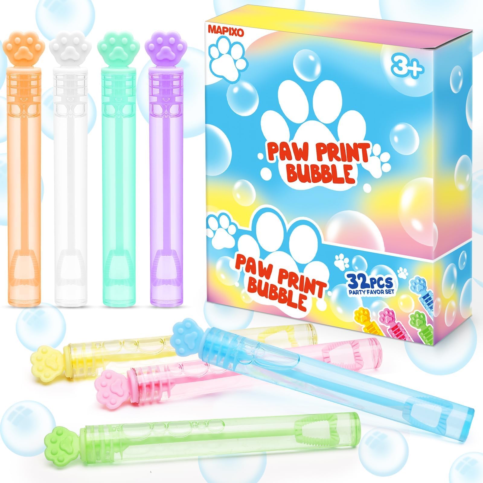 Mapixo kids blowing bubbles create lively outdoor fun
