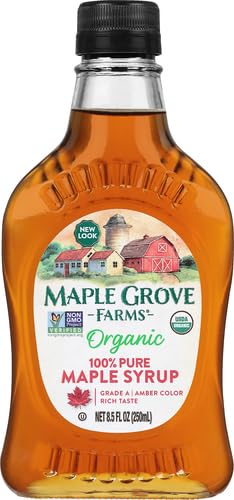 Maple Grove Farms syrup pouring bottle ideal for breakfast drizzles
