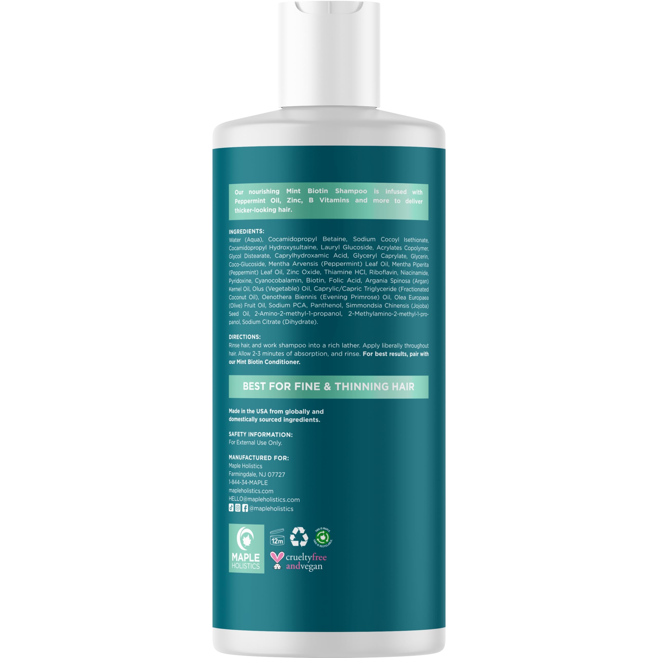 Dry scalp care with Maple Holistics shampoo calms flaky areas.