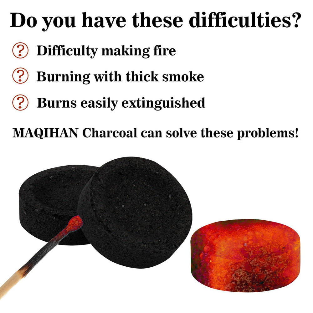 MAQIHAN fruit wood charcoal briquettes no-smell preserves bakhoor flavors while burning