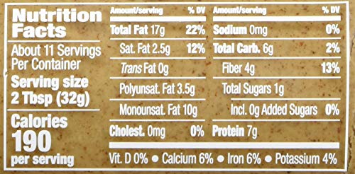 Spoon dipping MaraNatha almond butter, perfect for quick snacks