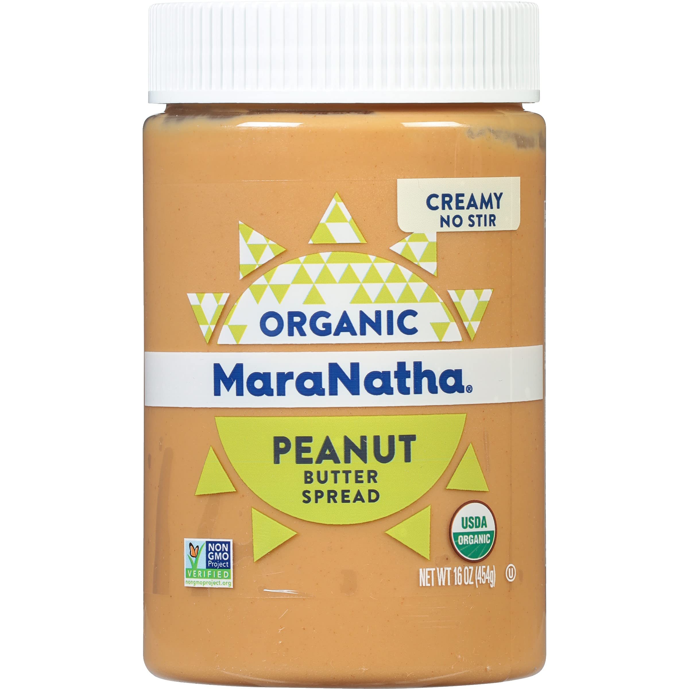 MaraNatha Creamy Peanut Butter Jar with a smooth texture for easy spreading.