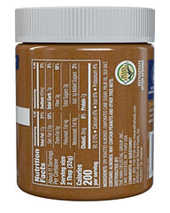 Close-up of MaraNatha Crunchy Almond Butter texture with visible almond pieces.