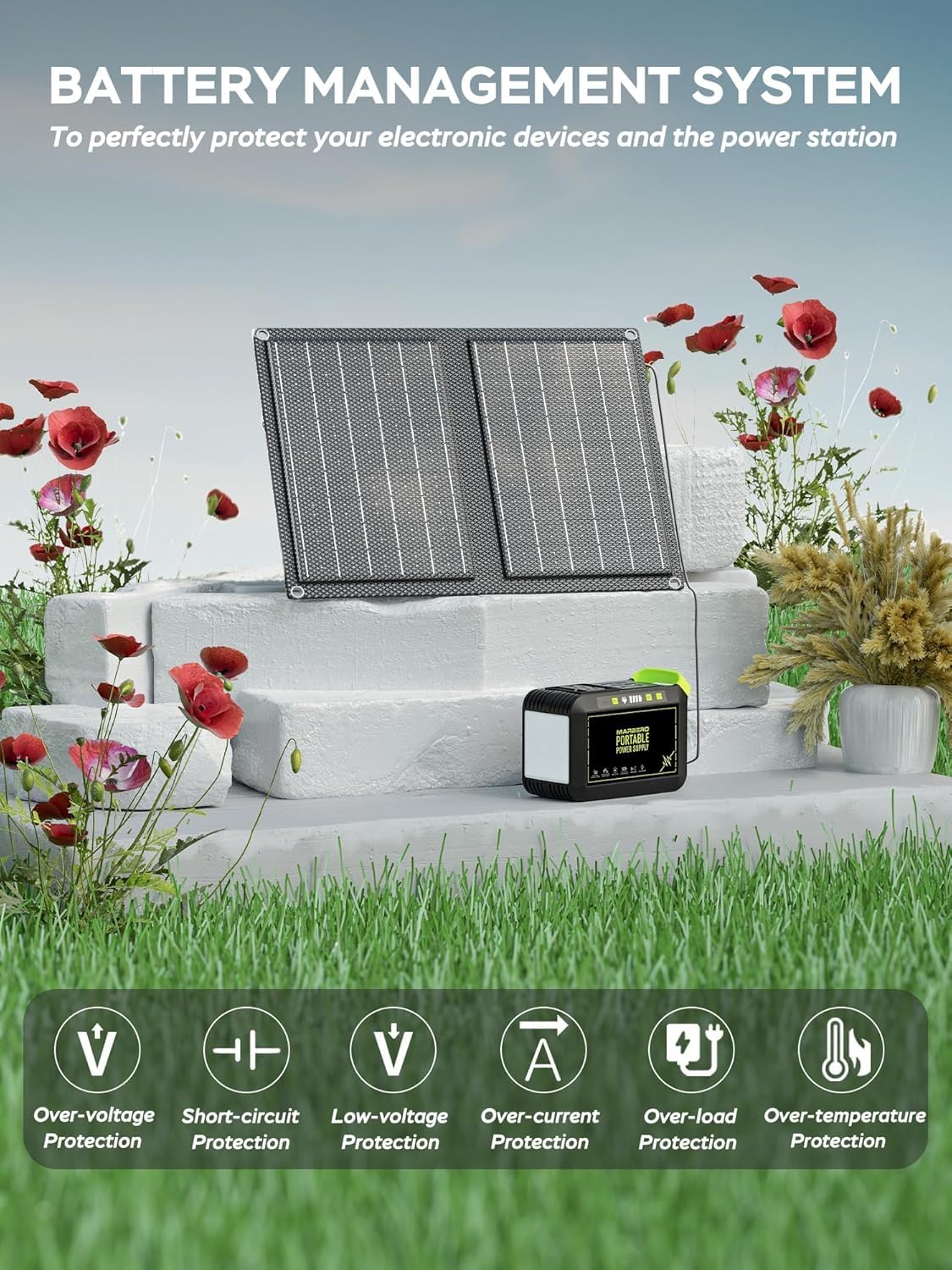 MARBERO 88Wh capacity offers backup during outages and remote trips