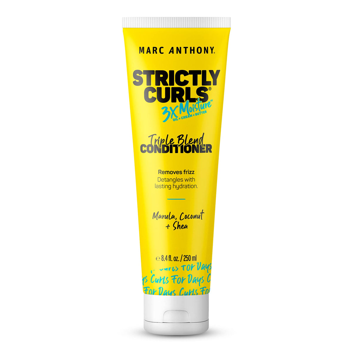 Marc Anthony Strictly Curls conditioner bottle front showing 3X moisture for defined curls