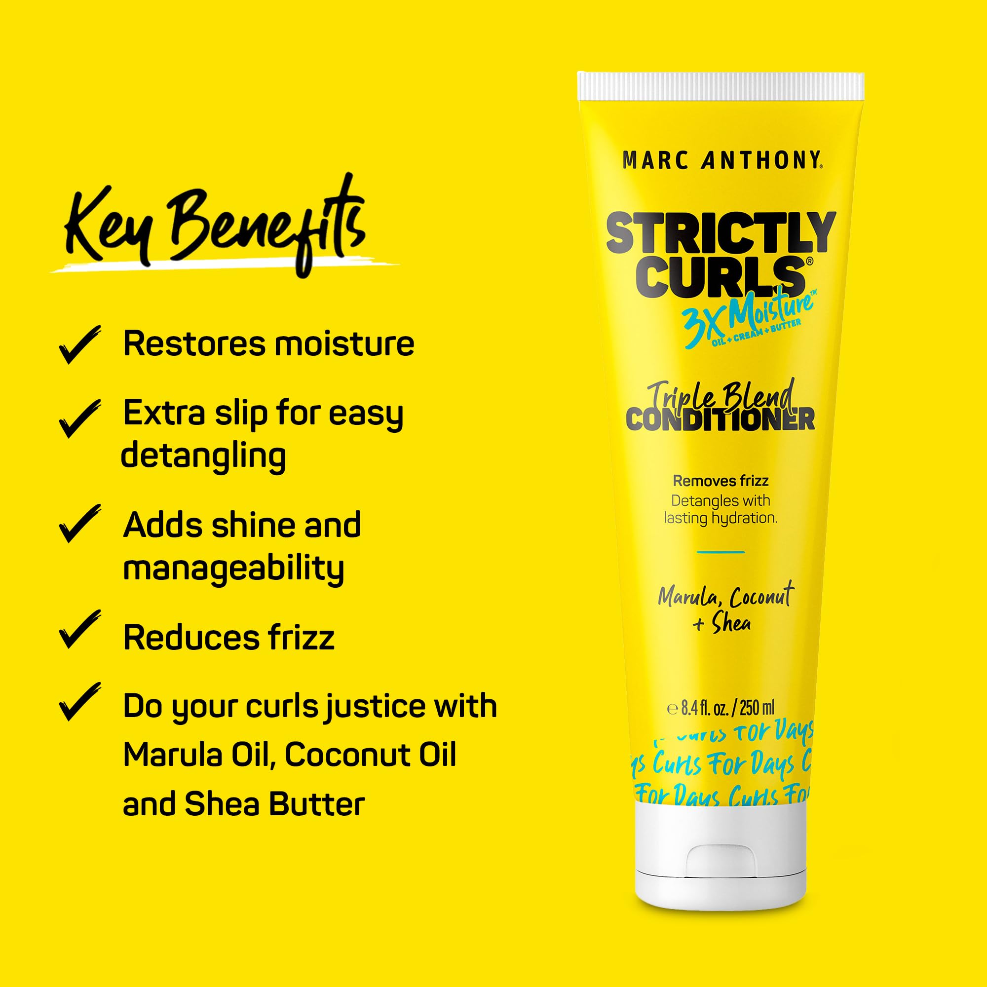Marc Anthony Strictly Curls conditioner dispense demonstrates easy application