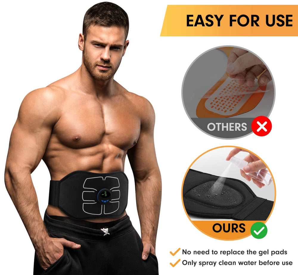 MarCoolTrip MZ Abs Stimulator worn around midsection enables convenient workouts.