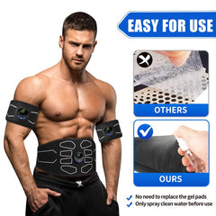 MarCoolTrip MZ belt-worn setup enables hands-free abdominal training and posture support.