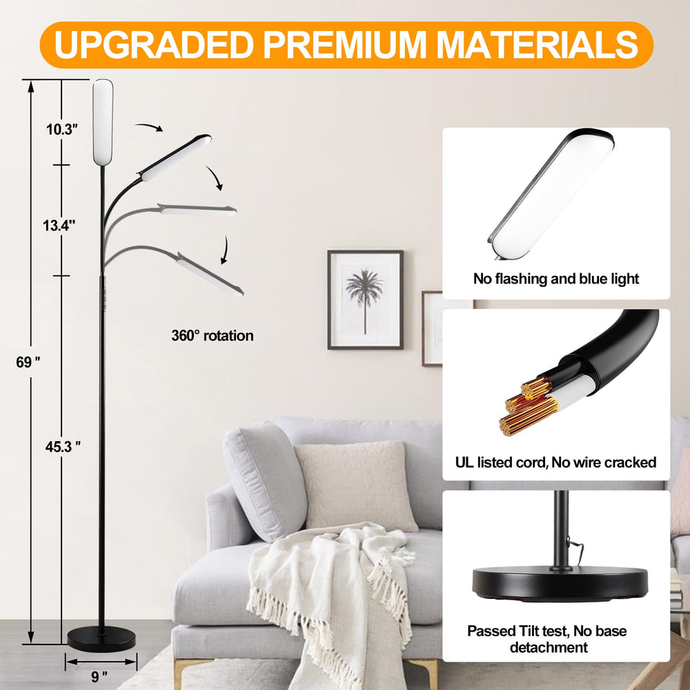 Marctronic floor lamp delivers up to 1800 lumens for bright spaces.