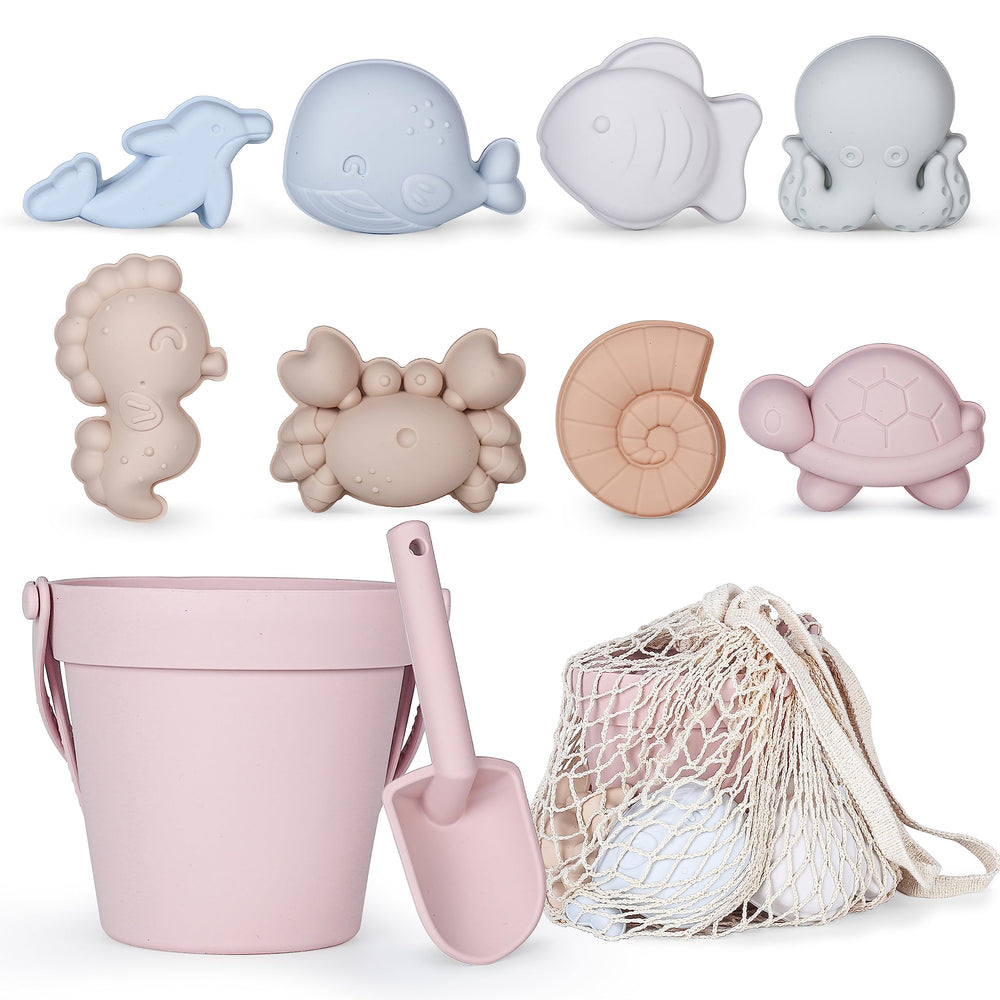 MarcZero silicone beach bucket for tiny hands and sand-building fun