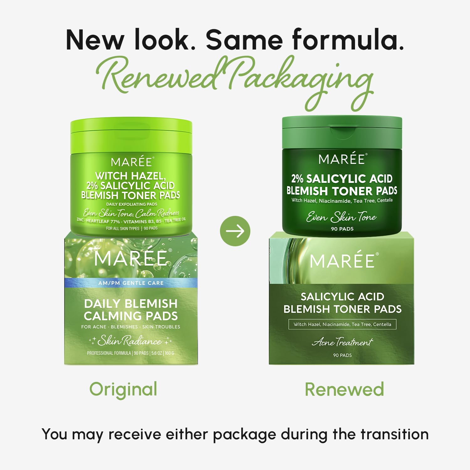 MAREE Daily Toner Pads in use for gentle exfoliation and refreshed skin.
