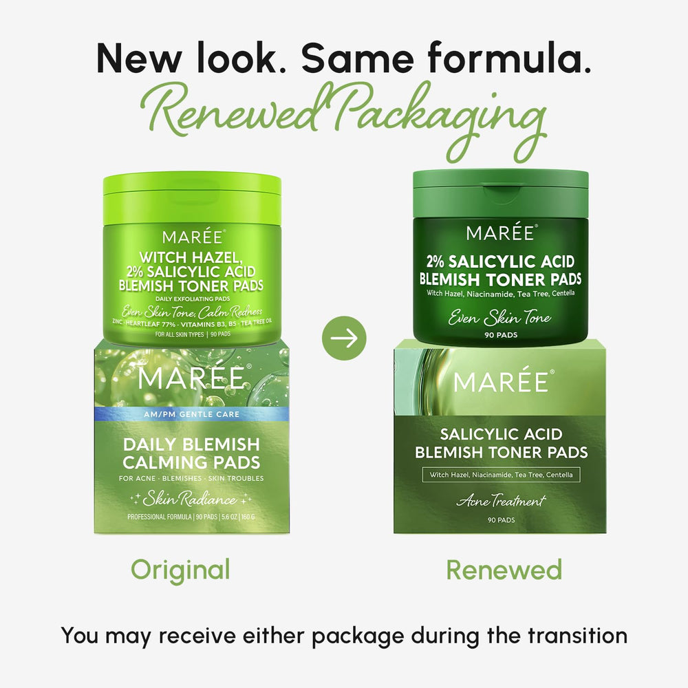 MAREE Daily Toner Pads in use for gentle exfoliation and refreshed skin.