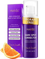 MAREE dark spot remover bottle for targeted face and body brightening.