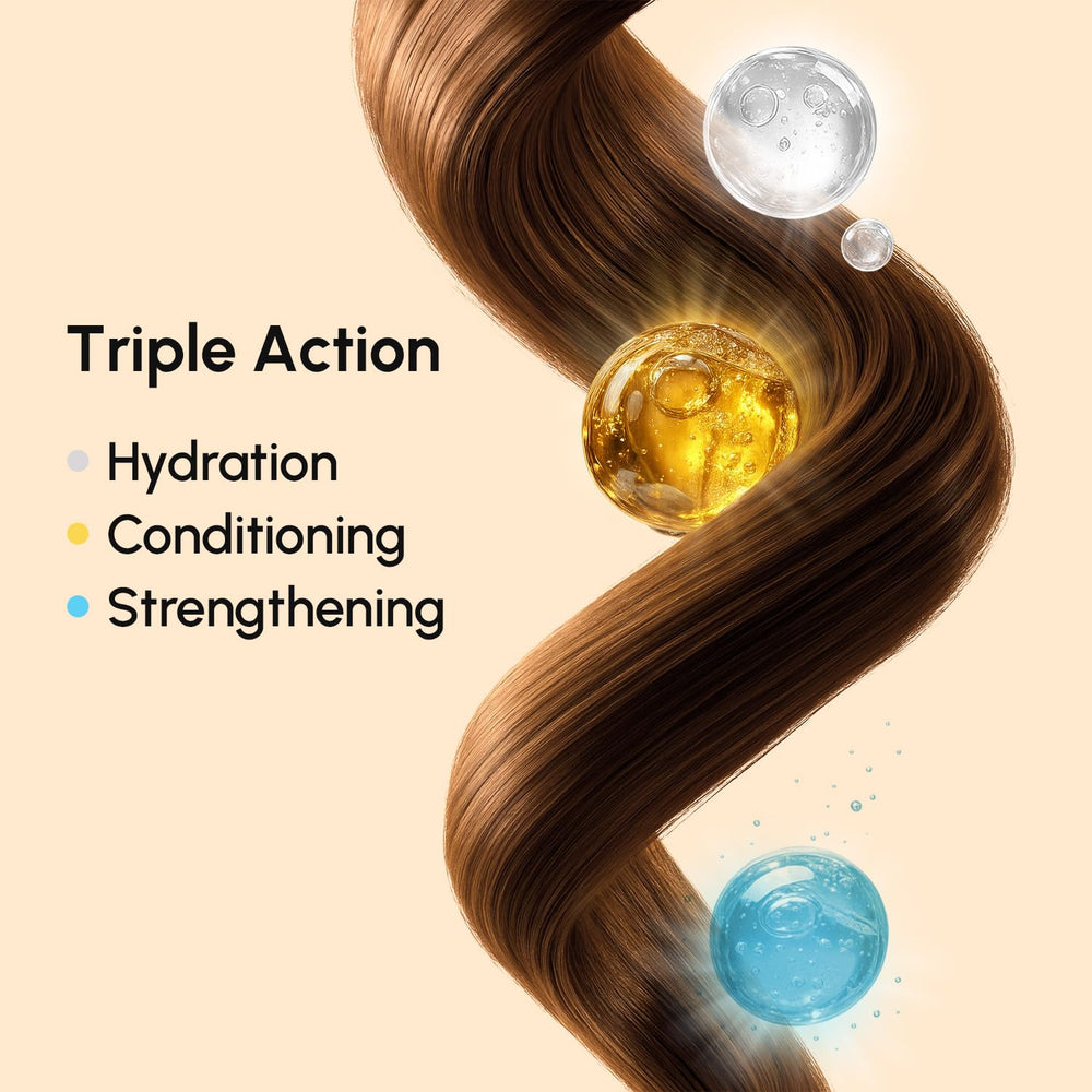 MAREE routine shot with mask beside shampoo and conditioner