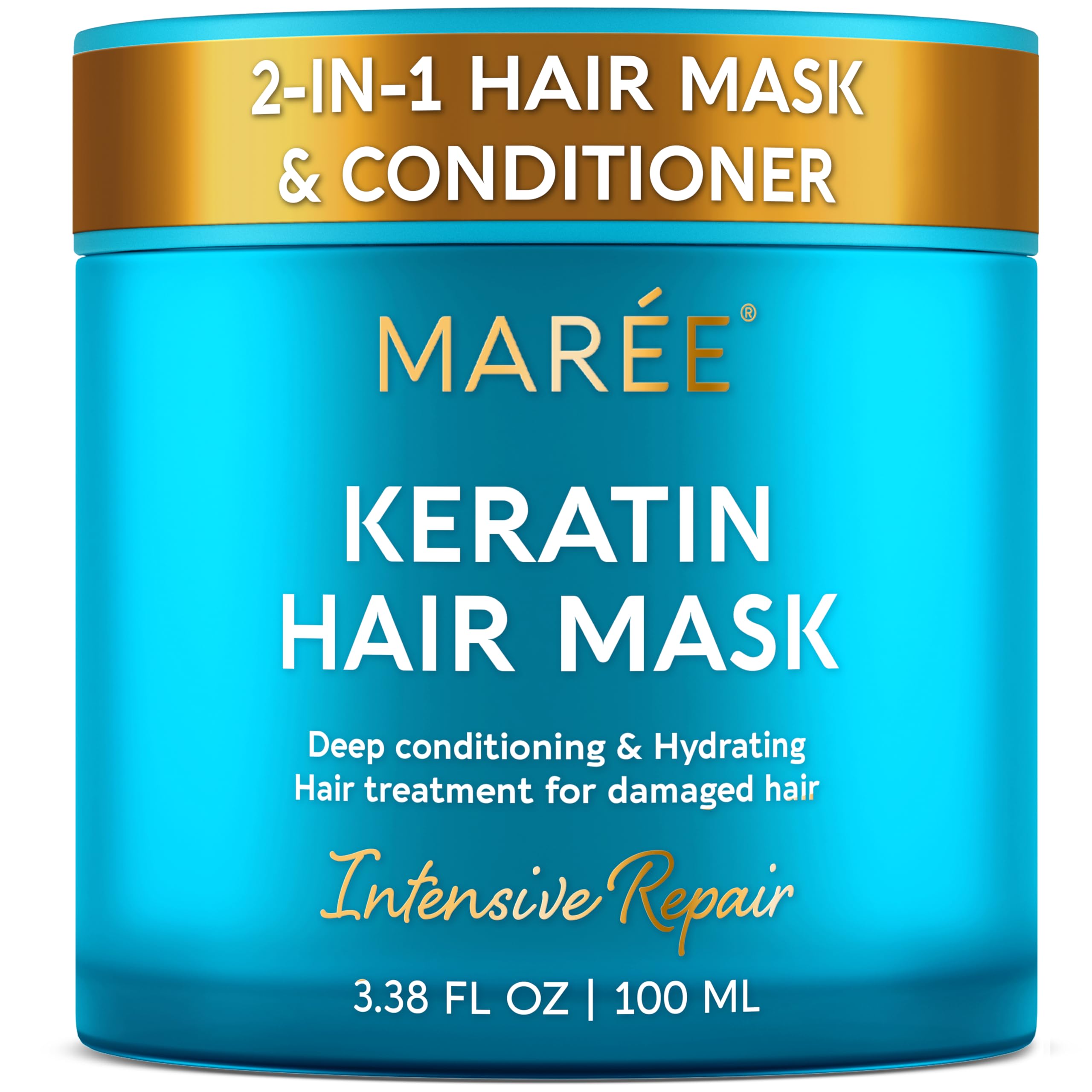 MAREE Deep Conditioning Mask bottle close-up showing hydrating formula for curls.