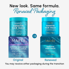 MAREE keratin-biotin-coconut ingredients highlight for stronger, smoother hair.