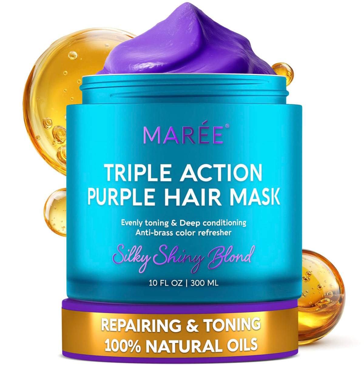 MAREE Deep Conditioning Purple Hair Mask bottle with brassy-neutralizing benefits for blonde hair.