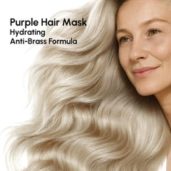 MAREE Purple Hair Mask being applied to hair for quick at-home toning.