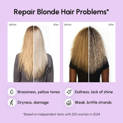 MAREE mask waiting 5–10 minutes to reduce brassiness and brighten blonde tones.