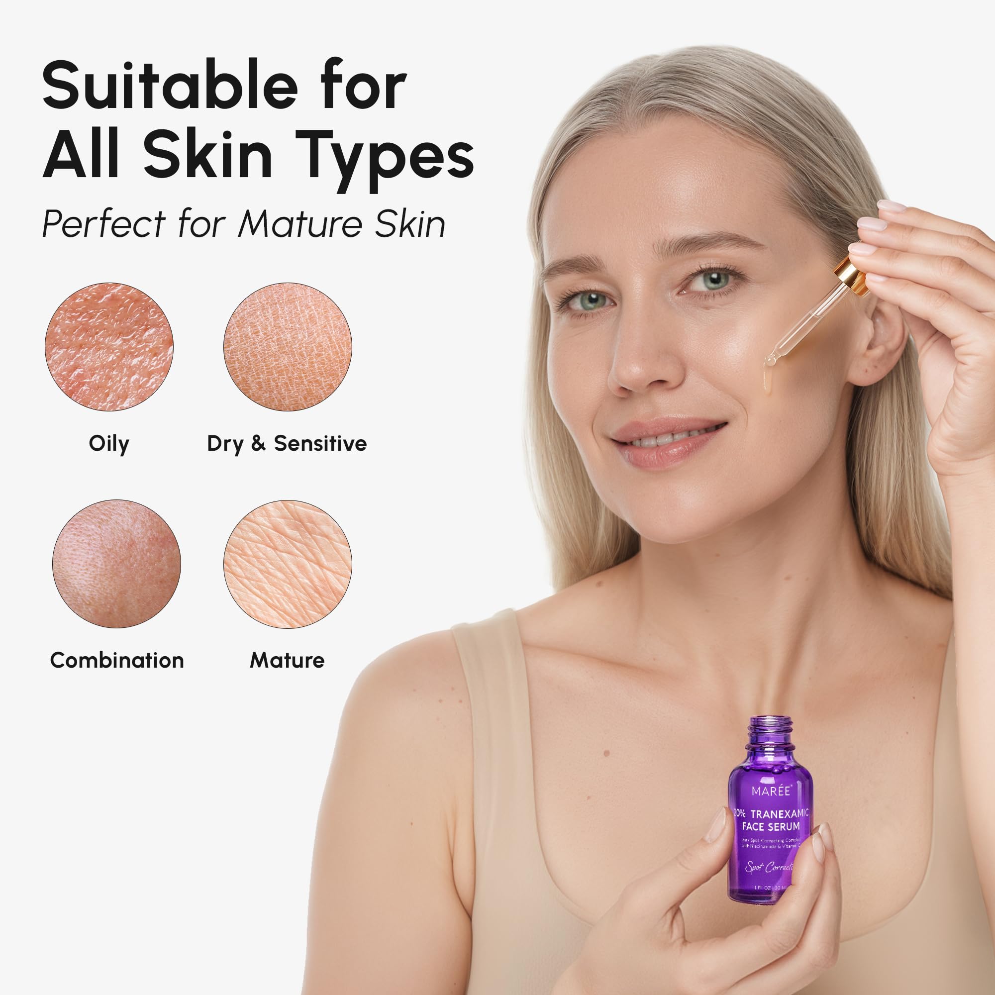MAREE even-tone-serum-night focus communicates routine for balanced complexion