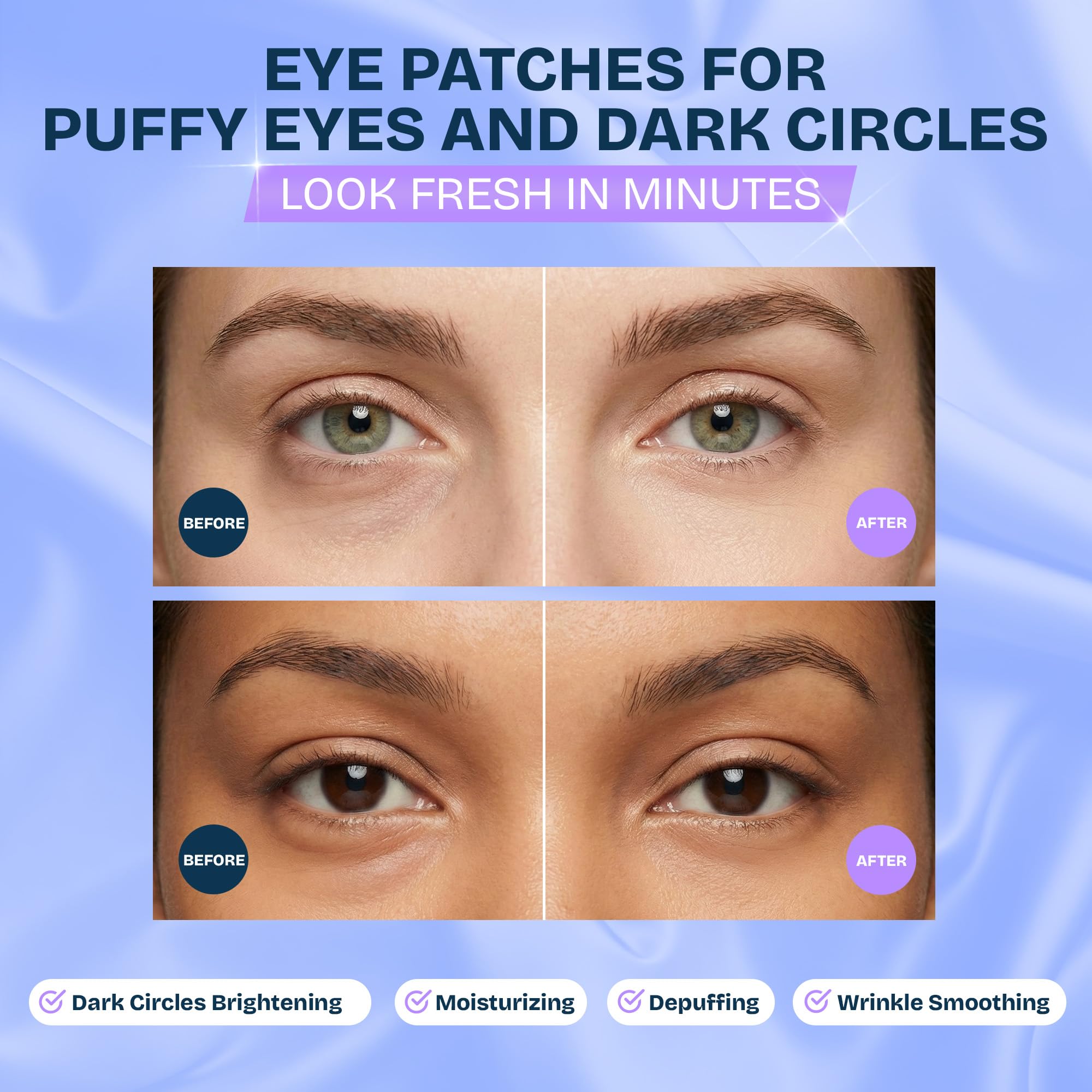 MAREE cooling eye patches soothe puffiness for a refreshed look.