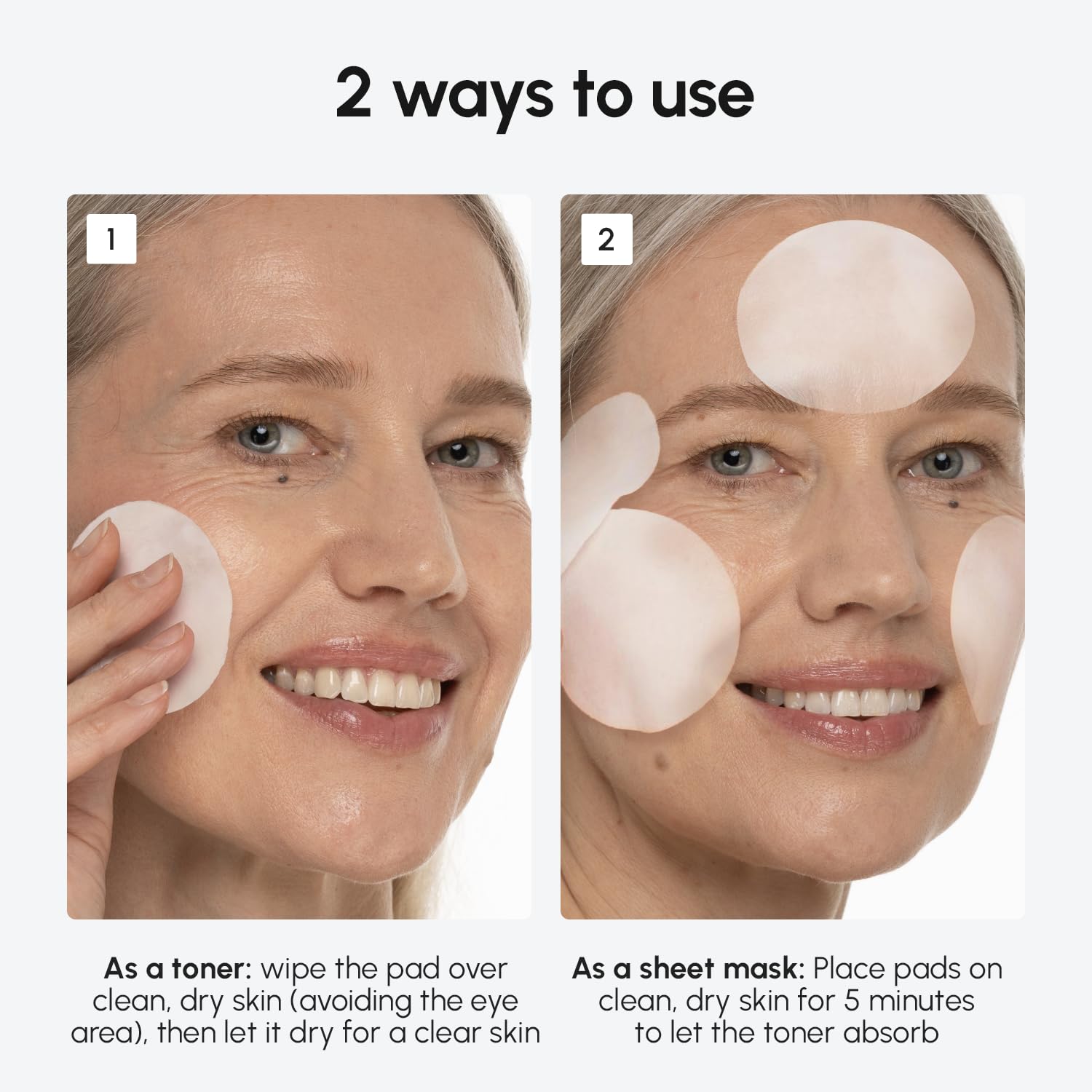 MAREE face-care routine with pad and toner step on countertop.