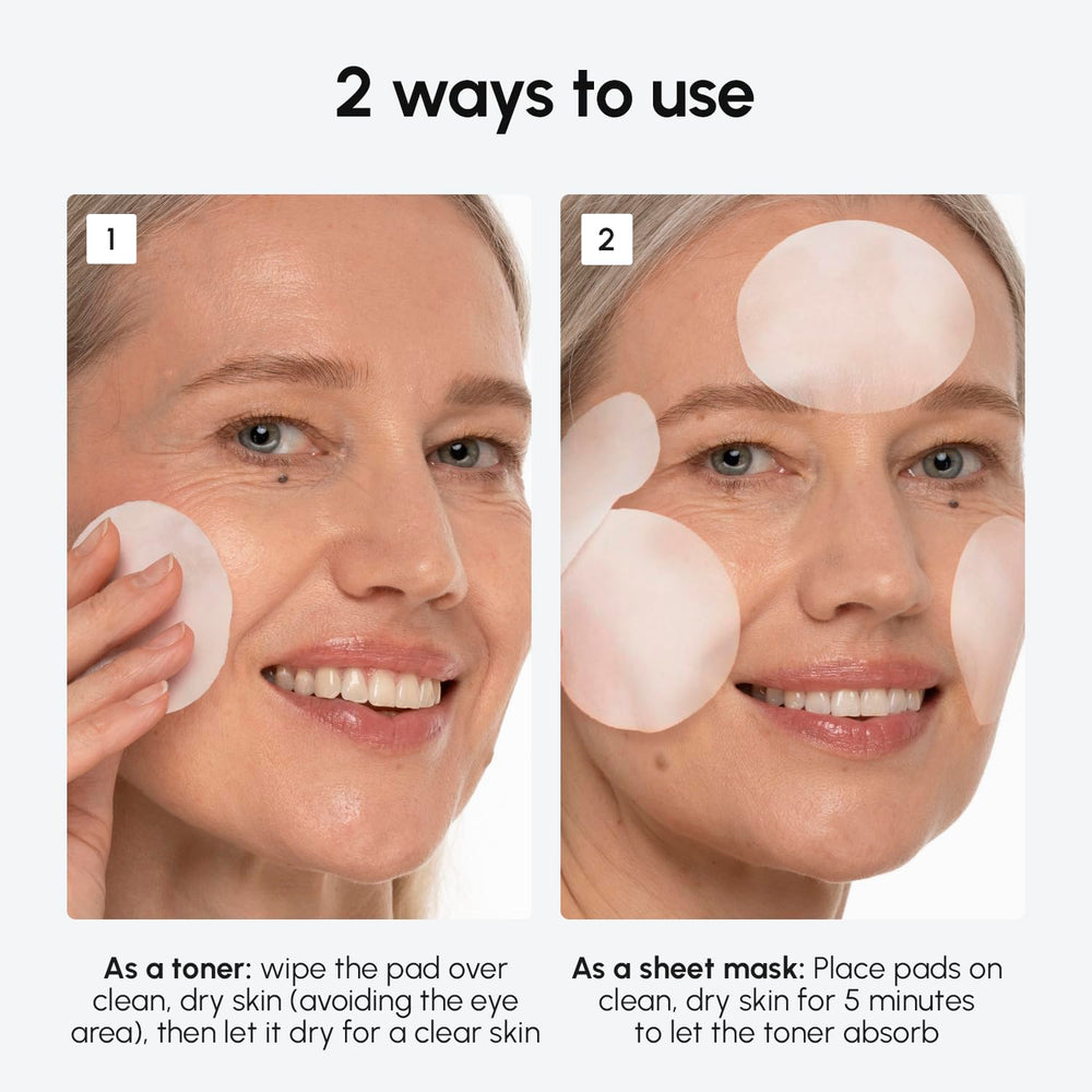 MAREE face-care routine with pad and toner step on countertop.