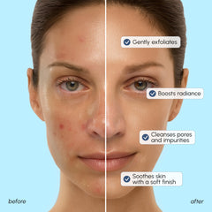 MAREE Face Exfoliator with marine collagen and hyaluronic acid highlights hydration.