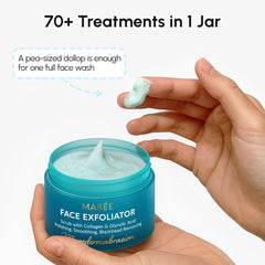 MAREE Face Exfoliator niacinamide camellia oil close-up supports calm, nourished skin.