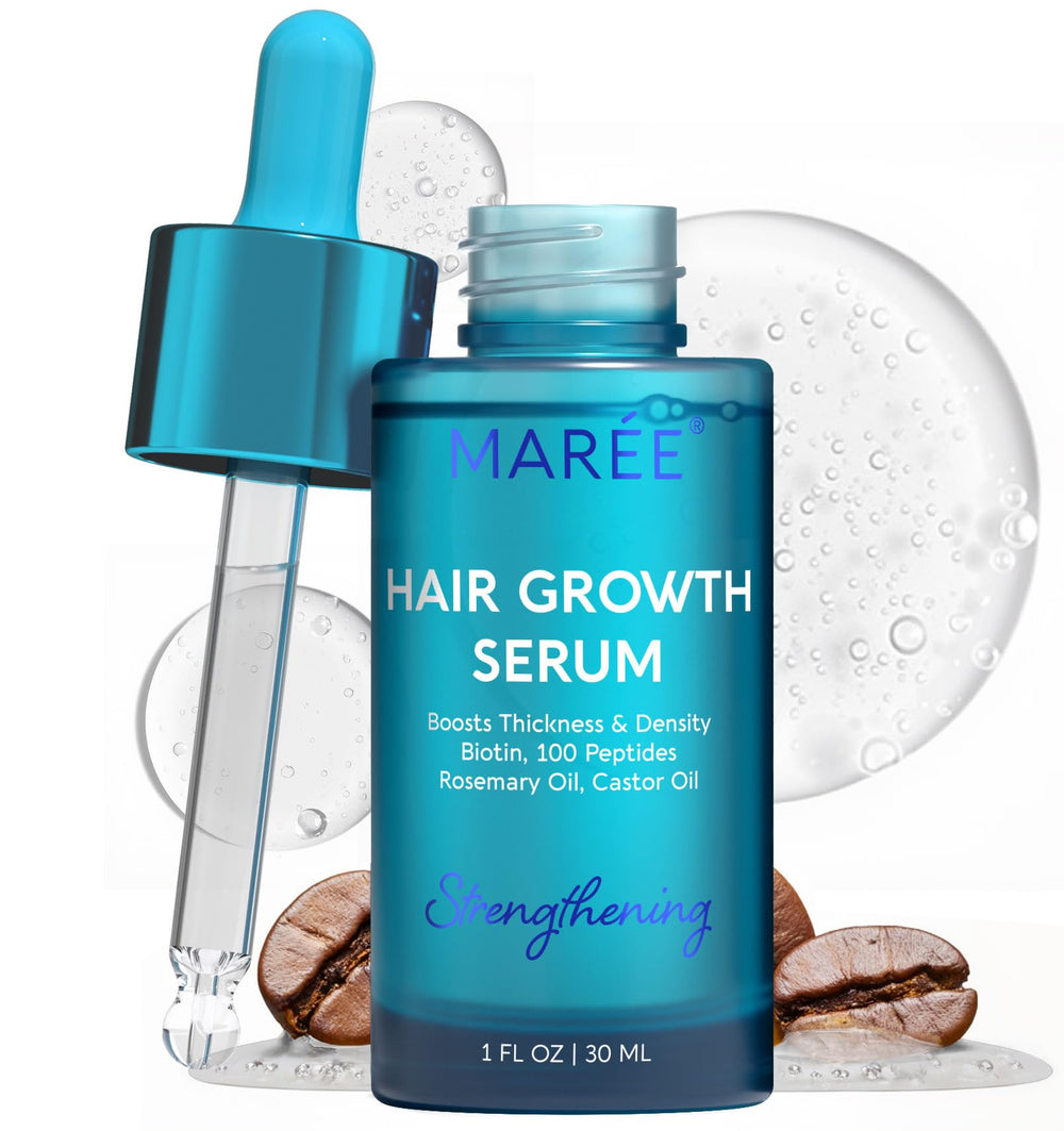 MAREE Hair Growth Serum bottle with dropper for targeted scalp nourishment