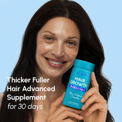 MAREE Hair Growth Vitamins bottle close-up emphasizing premium nutrition for resilient strands.