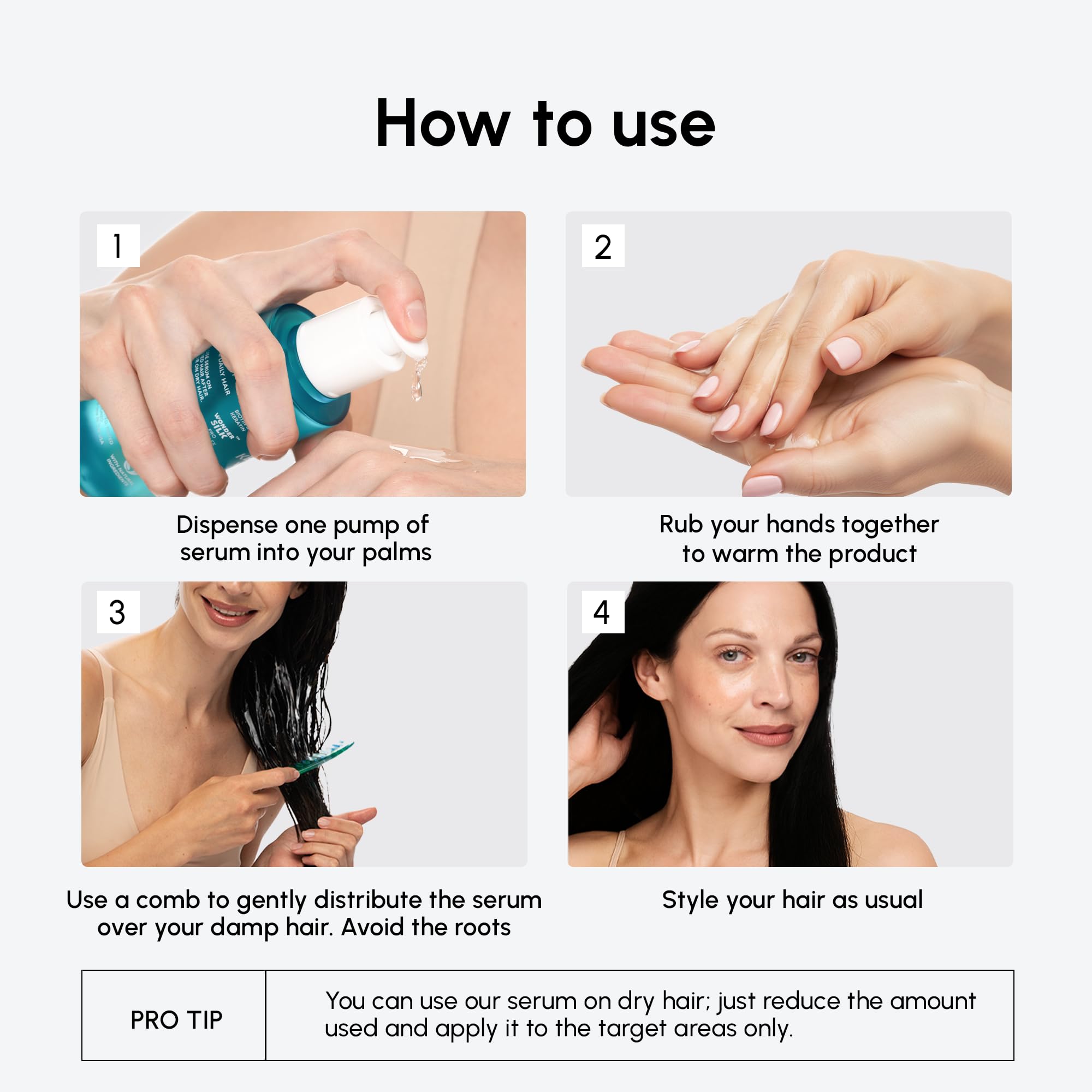 MAREE Hair Oil bottle with daily-use cues for routine care.