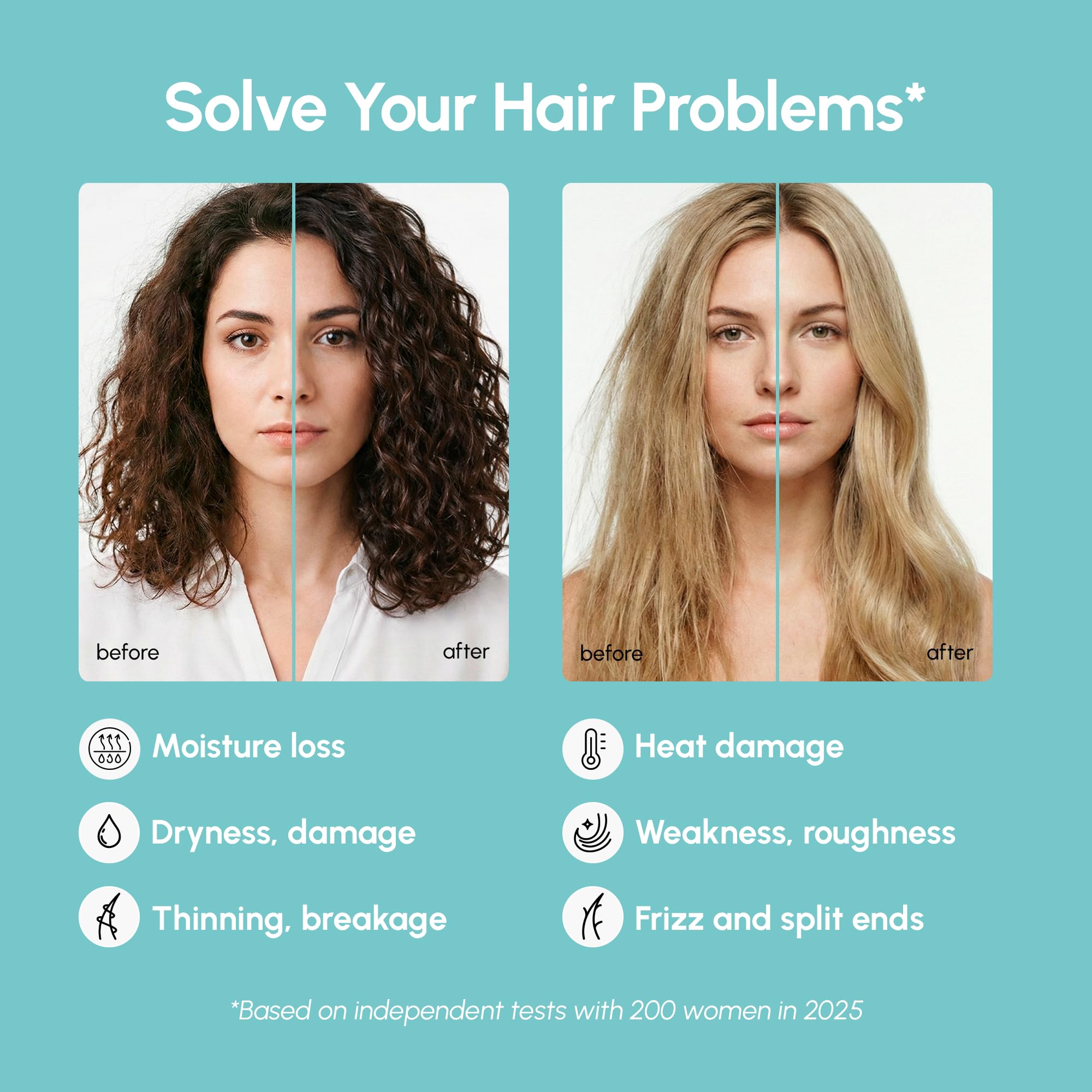 MAREE keratin peptides formula boosts strength and smoothness for damaged hair.